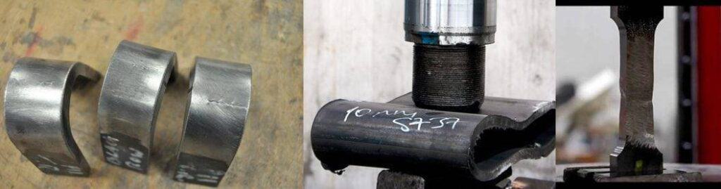 destructive bend test testing for pipe