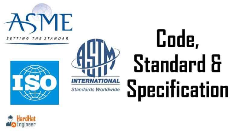 difference between Code, Standard and Specification