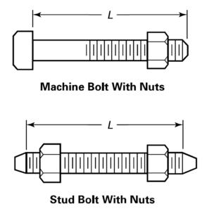 flange bolt dimension chart