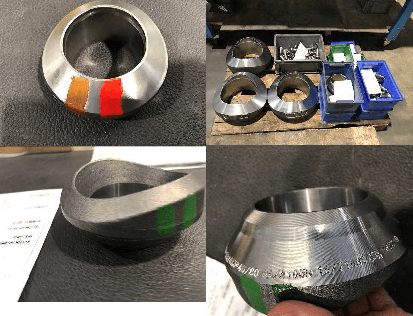 Dimensions of Size on Size Weldolets - sch STD Run and Branch pipe