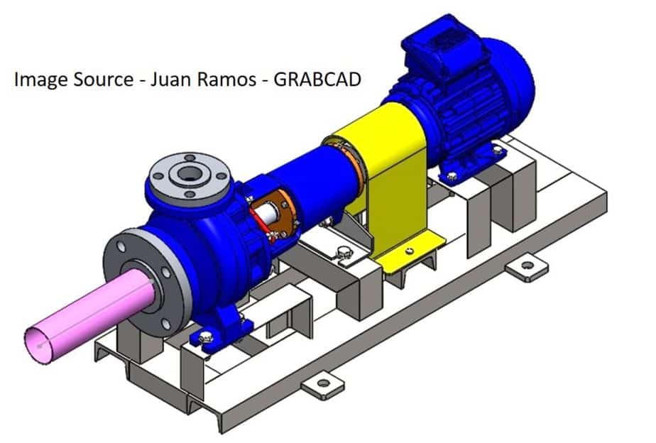 Centrifugal Pump with Motor AutoCAD model