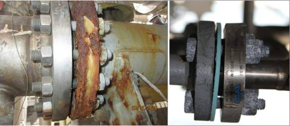 CS to SS flange corrosion 