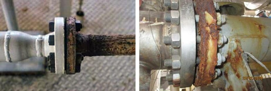 Dissimilar materials flange corrosion