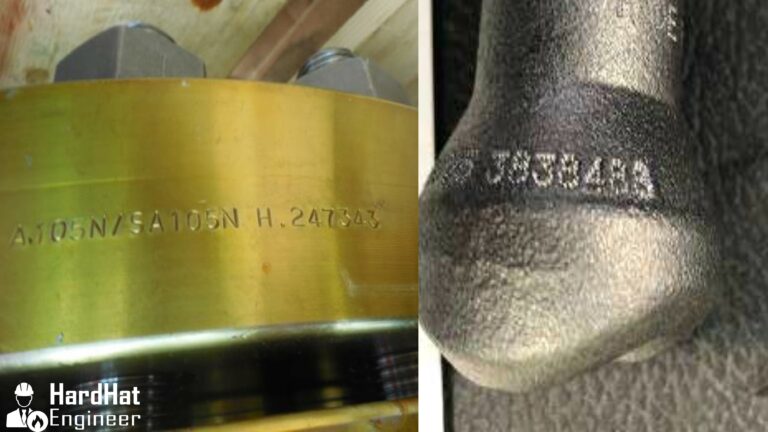 Material Heat Number Marked on Pipe Flange and Olet