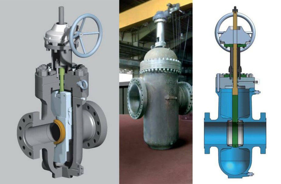 Through Conduit Gate Valve with Cross section drawing